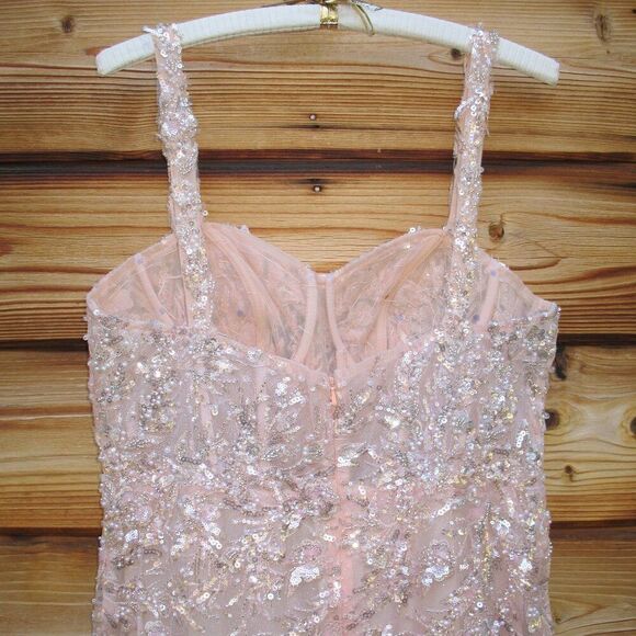 Mac Duggal 20559 Pink Corset Detailed Embellished Gown Dress - Picture 11 of 13
